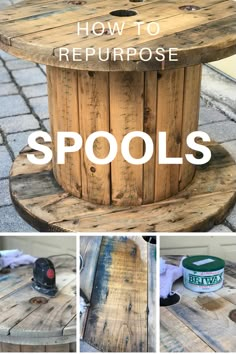 how to repurpose spools from old wooden pallets and other items