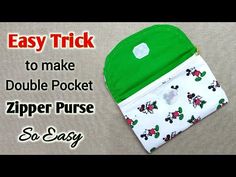 an easy trick to make double pocket zipper purse so easy