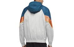 Men's Nike Woven Contrasting Colors Athleisure Casual Sports Hooded Jacket Blue White Orange Colorblock DC0502-301 Nike Urban Style Sports Track Jacket, Nike Functional Track Jacket For Light Sports, Nike Urban Style Track Jacket For Sports, White Nylon Track Jacket For Gym, White Urban Track Jacket For Gym, White Urban Style Track Jacket For Gym, Urban Style White Track Jacket For Gym, Nike Sporty Track Jacket For Light Sports, Nike Sporty Hooded Jacket For Gym