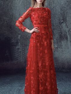 A-Line Glittering Elegant Floral Engagement Formal Evening Valentine's Day Dress Jewel Neck 3/4 Length Sleeve Floor Length Tulle with Sequin Appliques Long Sleeve Embellished Evening Dress For Festive Occasions, Glamorous Long Sleeve Festive Gown, Festive Long Sleeve Glamorous Gown, Long Sleeve Festive Gown For Party Season, Festive Long Sleeve Gown For Party Season, Long Sleeve Gown For Festive Party Season, Festive Long Sleeve Sequin Maxi Dress, Fall Wedding Embellished Evening Dress, Long Sleeve Maxi Dress For Festive Occasions