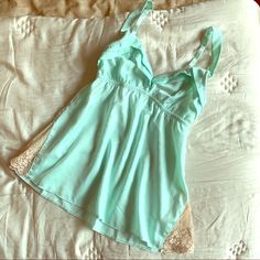 Sold Underella By Ella Moss Seafoam Satin Empire Camisole With Lace Insets. Really Pretty, Floaty Look For Lounge Or Regular Wear. No Tags But Never Worn Because It Doesn’t Fit My Bust (I’m 30d) Chic Sleepwear With Built-in Bra For Loungewear, Sleeveless Summer Slip With Built-in Bra, Camisole With Built-in Bra For Loungewear, Summer Sleepwear Camisole With Built-in Bra, Stretch Sleepwear With Built-in Bra For Summer, Spring Camisole With Built-in Bra For Relaxation, Fitted Camisole With Built-in Bra For Relaxation, Fitted Summer Sleepwear For Relaxation, Feminine Sleeveless Sleepwear With Built-in Bra