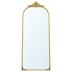 an ornate gold framed mirror against a white background