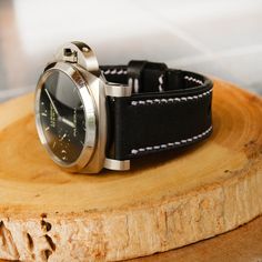 This Panerai Watch Band is made from premium cowhide leather which is done by hand on every single stages ,with traditional way to create strap. Include Buckle ( available Silver or Black color ) Strap : Material : Genuine Premium Leather, The Patina will develop in the leather during wearing time The leather is soft and very comfortable, no need break in period. Stitching and edge color can be changed on request. Thickness : For Panerai strap around 3.5 - 4 mm Our Strap Measurement : - 110/65mm Everyday Watch With Bracelet Strap And Round Dial, Watch Accessories With Bracelet Strap For Everyday Use, Automatic Leather Watch Accessories For Everyday, Leather Automatic Watch Accessories For Everyday Use, Leather Watches With Stainless Steel Clasp For Everyday Use, Leather Watch Band For Everyday Use, Gift Leather Watch With Black Band, Everyday Leather Black Band Watch Accessories, Silver Leather Watch Bands With Round Dial