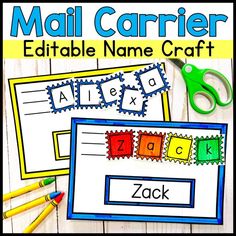 Mail Carrier Craft Preschool Community Helpers Preschool Language Activities, Mail Carrier Bag Crafts Preschool, Community Helper Name Craft, Preschool Activities Community Helpers, Envelope Preschool Activities, Prek Community Helpers Crafts, Preschool Mail Activities, Community Helper Prek Activities, Mail Theme Preschool