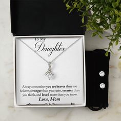 Daughter Pendant and Earring Set-Braver Elegant Jewelry Gift Ready For Birthday, Elegant Birthday Gift Jewelry, Gift Ready, Elegant Jewelry For Birthday Gift, Elegant Birthday Gift-ready Jewelry, Meaningful Jewelry For Birthday Gifts, Cubic Zirconia Jewelry For Birthday And Mother's Day, Personalized Diamond Jewelry For Birthday Gift, Birthstone Jewelry For Father's Day Birthday Gift, Silver Jewelry With Gift Box For Father's Day