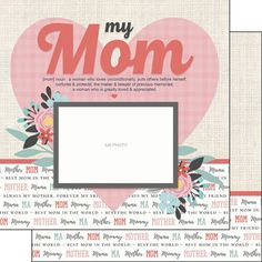 a mother's day card with the words, my mom and flowers on it