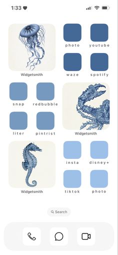 an iphone screen showing the different types of seahorses and other marine creatures on it