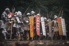 a group of knights standing next to each other