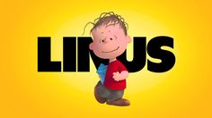 a cartoon character with the word linus in front of him