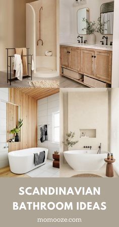 Scandinavian bathroom design ideas for modern home Scandinavian Bathroom Decor, Scandinavian Bathroom Ideas, Bathroom Scandinavian Style, Scandinavian Interior Bathroom, Scandinavian Bathroom Design Ideas, Modern Scandinavian Bathroom, Bathroom Scandinavian, Scandi Bathroom, Scandinavian Bathroom Design