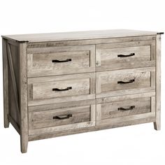 a large wooden dresser with six drawers