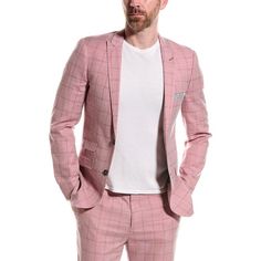 About The Brand: Quirky, Chic Menswear That Is As Unique As You Are. Ashton Slim Fit Jacket In Pink Check With Peak Lapel, Left Chest Pocket, Three Front Pockets, Interior Pockets, And Side Vents At Back Hem Approximately 29in From Shoulder To Hem Model Is 6'2 And Is Wearing A Size 38r. Measurements May Vary Slightly By Size. Two-Button Closure Shell: 80% Polyester, 18% Rayon, 2% Spandex Lining: 100% Polyester Dry Clean Only Imported Fitted Long Sleeve Sets For Business Casual, Fitted Long Sleeve Suits With Pockets, Pink Fitted Outerwear For Business Casual, Pink Fitted Business Outerwear, Fitted Pink Outerwear For Business, Pink Fitted Outerwear For Business, Fitted Business Sets For Spring, Pink Suit With Lapel Collar For Fall, Pink Lapel Collar Suit For Fall