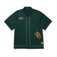 Featuring the signature colors and iconography from Midnight Organic, the relaxed fit Pomona S/S Work Shirt customizes a classic workwear silhouette with cross-stitch artwork and embroidered detailing.• 100% cotton poplin (150g) work shirt• Relaxed fit with camp collar• Dual front patch pockets a... Stitch Artwork, Classic Workwear, Work Shirt, Mobile Suit, Work Shirts, Cotton Poplin, T Shirt Top, Shirts Tops, Men's Fashion