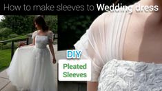 Wedding dress sleeves how to make | pleats sleeves | install sleeves | sew sleeces | DIY - YouTube Tulle Sleeves Diy, Detachable Sleeves Wedding Dress, Detachable Wedding Dress, Bridal Alterations, Spaghetti Strap Wedding Dress, Dress Sleeves, Diy Wedding Dress, Tulle Sleeves, Gown Pattern