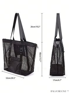 BagForLove - Spacious Travel Mesh Beach Bag - Ideal for Swimming, Washing, and Storage Product Description Color Black Pattern Type Plain Type Shoulder Tote Bag Bag Size Oversized Material Polyester Composition 100% Polyester Size Chart INCH CM Bag Length Bag Width Bag Height Handle Height 20.5 inch 6.7 inch 15.7 inch 10.2 inch Bag Length Bag Width Bag Height Handle Height 52 cm 17 cm 40 cm 26 cm Details Pictures Similar Products h2 { text-align: center; } /* æ¢è¡ */ li{ white-space: normal; word-break: break-all; word-wrap: break-word; } .red-box { width: 100%; display: flex; flex-direction: row; flex-wrap: wrap; justify-content: center; } .red-box > div { width: 190px; height: 250px; margin: 10px; } .red-box > div > a > img { width: 190px; height: 250px; } .size-box { width: 100%; marg Mesh Beach Bags, Bags Tote, Word Wrap, Mesh Bag, Shoulder Tote Bag, Bag Bag, Wash Bags, Shoulder Tote, Black Pattern