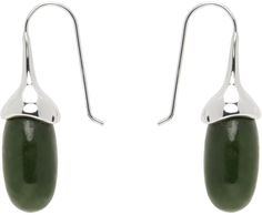 Sophie Buhai: Silver & Green Dripping Stone Earrings | SSENSE Contemporary Teardrop Jewelry For Pierced Ears, Contemporary Teardrop Earrings, Contemporary Pierced Teardrop Earrings, Contemporary Teardrop Earrings With Polished Finish, Contemporary Pierced Teardrop Jewelry, Modern Teardrop Gemstone Earrings, Contemporary Drop Jewelry For Formal Occasions, Formal Drop Contemporary Jewelry, Contemporary Formal Drop Jewelry