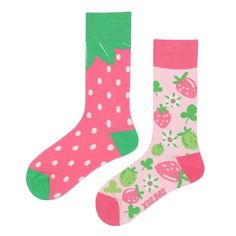 Strawberry Mismatched Socks- Aesthetic Socks – Boogzel Clothing Multicolor Socks As Summer Gift, Multicolor Socks For Summer Gifts, Playful Summer Socks As A Gift, Playful Summer Gift Socks, Playful Summer Socks For Gifts, Casual Summer Socks As Gift, Casual Summer Socks For Gift, Casual Summer Socks For Gifts, Playful Pink Socks For Gifts