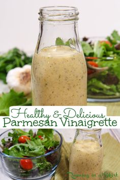 This Parmesan Vinaigrette recipe is so rich and tasty!  This homemade salad dressing is made with lemon juice, Parmesan cheese, garlic, Dijon mustard,  and extra-virgin olive oil. If you love homemade salad dressings, you have to try this one!