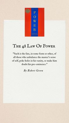 a piece of paper with an image of the four law of power written on it