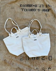 Personalize w/ a Monogram (Sold Separately) Organic Market, Daily Carry, Canvas Leather Tote, Free Tote, Knitting Bag, Grocery Tote, Veg Tan Leather, Upcycled Materials, Market Tote