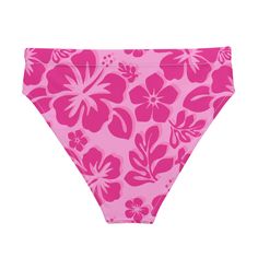 Turn heads at the beach with our raspberry and pink hibiscus flowers on white high waisted bikini bottom. These bold and playful flowers will make a statement while providing the perfect fit to flatter your figure. Enjoy comfort and style all in one! Bathing suit bottom is comfortable, high-waisted, and double-layered. • Double-layered and non-reversible • Tear-away care label • Zig-zag stitching *Swimsuit top only and two piece set with this design are listed and sold separately. This product i Pink Hibiscus Print Swimwear For Beach Party, Tropical Pink Swim Trunks For Beach, High Waist Pink Summer Tankini, Pink Fitted Hawaiian Swimwear, Pink Hibiscus Print Swimwear For Vacation, Pink Hibiscus Print Swimwear For Summer, Pink Hibiscus Print Swimwear For Poolside, Pink Hibiscus Print Swimwear For Swimming, Pink Hibiscus Print Swimwear