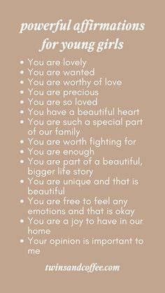 Affirmations For Daughters, Words Of Affirmation For Daughter, Daily Self Affirmations, Black Teen Girl Affirmations, Daily Affirmations For Teenage Girl, Daughter Affirmations, Affirmations For Teen Girls, Loving Affirmations