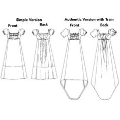 three different styles of dress for children