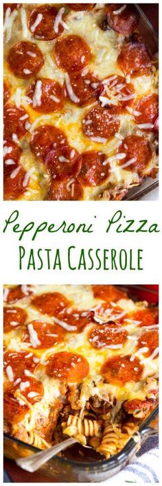 pepperoni pizza pasta casserole is an easy and delicious dinner that's ready in less than 30 minutes