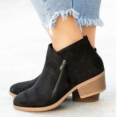 Category:Boots; Upper Materials:Suede; Season:Spring,Summer,Fall; Heel Type:Cuban Heel; Gender:Women's; Toe Shape:Round Toe; Type:Booties Ankle Boots; Style:Classic,Basic,Casual; Heel Height(inch):1-2; Outsole Materials:Rubber; Occasion:Outdoor,Daily; Closure Type:Zipper; Pattern:Solid Color,Solid Colored; Shipping Weight:0.3; Production mode:Self-produce; 2024 Trends:Suede Shoes,Comfort Shoes,Chelsea Boots,Plus Size; Foot Length:; Foot Width:null; Size chart date source:Provided by Supplier.; U Platform Shoes Boots, Womens Suede Boots, Leopard Boots, Botas Chelsea, Womens Chunky Heels, Winter Ankle Boots, Estilo Chic, Beige Shoes, Leather Boots Women