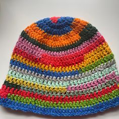 Colorful Bucket Hat Crafted From Soft Acrylic Yarn This Is Actually A Unisex Hat Looks Great On Everybody. Hats Are Made To Order. After Purchase We Will Begin Hand Crocheting Your Hat, Production Is Usually 2days. And Then It Will Be Shipped Out Immediately. Very Soft And Bendable Rim Can Be Worn Up Or Down. Each Hat Will Include Various Colors But May Not Be The Exact Color Or Sequence Pictured But Will Consist Of At Least 10 Colors. Standard Size Multicolor Crochet Cap, Casual Multicolor Brimmed Hat, Multicolor Beanie Cap For Beach, Adjustable Multicolor Beanie For Beach, Multicolor Beanie One Size For Beach, Multicolor Beanie For Beach, One Size, Multicolor Brimmed Beanie One Size, Multicolor Brimmed Beanie, One Size Fits Most, Multicolor Brimmed Beanie (one Size Fits Most)