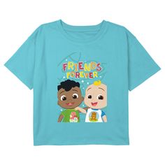 Join parents and kids alike for 3D-animated traditional nursery songs and original children's songs with officially licensed apparel for the whole family from the popular Youtube channel Cocomelon! This Girls' Cocomelon Cropped T-Shirt features a graphic of Cody and JJ across the front, along with the phrase: "Friends Forever" in yellow, red, and orange. Grab some new Cocomelon tees today and sing along to all your favorite songs in style! Traditional Nursery, Nursery Songs, Red And Orange, Cropped T Shirt, Top T Shirt, Crop Tshirt, Tee Design, Friends Forever, Crop Tee