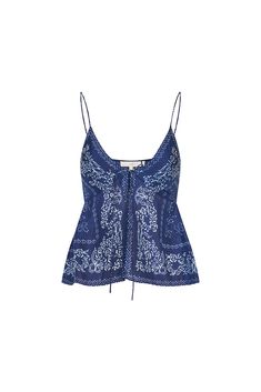 Meet the Tivelo Top, our must-have of the summer season. Designed from a lightweight, silk habotai fabric, this soft cami features a bandana-inspired print all over. With a peplum silhouette, the top forms a flattering fit with tiny spaghetti straps, a scoop neckline, and tie details at the center front. Pair with your favorite vintage denim or Ruffle Mini Skirt for a full look. Summer Cami Tops, Fashion School Fits, Cute Vintage Tops, Mama Mia Clothes, Summer T-shirts, Where To Buy Tops, Where To Buy Summer Clothes, Cute Denim Outfits, Summer Tops Aesthetic