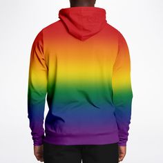 Soft and cozy pullover hooded sweatshirt in a beautiful rainbow ombre gradient. Perfect for anyone looking for a subtle way to wear your pride on those chillier days. Double-layer hood Kangaroo front pocket Brushed fleece inside Cotton-poly blend Unisex fit Handmade to order: This item ships in 4-8 business days (Average time is 5 days) Please refer to the Size Guide listed to make sure your hoodie fits just right! If you are unsure about your size or in between sizes, go up one size when orderi Rainbow Hoodie For Winter Streetwear, Rainbow Long Sleeve Hoodie For Winter, Rainbow Casual Winter Hoodie, Casual Winter Rainbow Hoodie, Casual Rainbow Hoodie For Streetwear, Rainbow Long Sleeve Winter Hoodie, Rainbow Cotton Hoodie, Rainbow Cotton Hooded Hoodie, Rainbow Long-sleeve Winter Hoodie