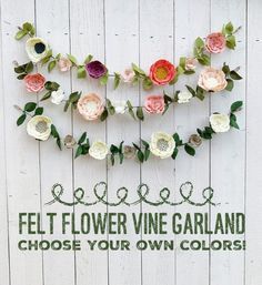 a sign with paper flowers on it that says felt flower garland workshop wednesday, january 20th at the craft house