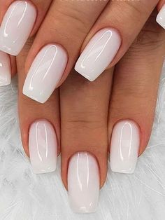 White Nails For Bride Wedding Day, Opaque White Nails, Ongles Blanc Laiteux Nail Art, Square White Nails, Square Wedding Nails, Bridal Nail Ideas, Wedding Nails Square, Nail Art Blanc, Wedding Nail Ideas