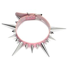 PRICES MAY VARY. Size: The Longest Spike length 5.6cm /2.2", The other spikes length 2.9cm/1.14",the shortest spikes length 1.5cm/0.59" , The Strap Choker Total length 45cm/17.7", width 2.3 cm/0.9", adjustable from 30.5- 43cm/12"-16.9". Package includes: 1 Pcs Spiked Choker Gothic and Punk Style : Black Cool Chic Punk Style, the stylish punk gothic choker is a symbol of individuality, freedom, unrestrainedness, never out of date.Easy to show your strong stylish cool personality, create your own Spikey Choker, Pink Punk Aesthetic, Spike Choker, Spiked Choker, Halloween Costume Jewelry, Collar For Women, Pink Goth, Goth Choker, Goth Necklace