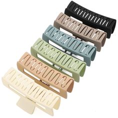 PRICES MAY VARY. 【Package Include】 6 PCS Extra large hair clips for women and girls, include 6 matte pure color, such as black, light grey, light orange, light blue, white, light green. claw clips for thick hair include sufficient quantity available to match with different colored daily outfit. Size: 5*2.56*1.37 in 【Upgrade Material】 Our claw hair clips are made of non-slip durable plastic and metal springs. The sturdy and high-quality materials make them very durable and refined. With upgrade m Hair Styling Accessories, All Hairstyles, Long Hair Color, Hair Claw Clips, Claw Hair Clips, Metal Spring, Casual Hairstyles, Styling Accessories, Claw Clips