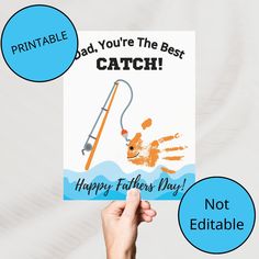 a father's day card with the words dad you're the best catch