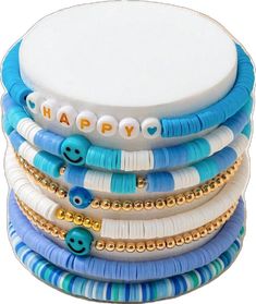 Fun Blue Bracelets For Gifts, Blue Friendship Bracelets With Colorful Beads For Vacation, Fun Blue Beaded Bracelets For Gifts, Summer Blue Friendship Bracelets With Colorful Beads, Fun Blue Beaded Friendship Bracelets, Fun Blue Beaded Bracelets, Playful Blue Friendship Bracelets With Colorful Beads, Trendy Blue Bracelets For Summer, Playful Blue Beaded Bracelets As Gift