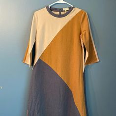 Tags Still On, Never Worn. 3/4 Sleeve, Knee Length. Multicolor Stretch Knee-length Dress, Cheap Color Block Knee-length Dress, Spring Solid Color Knee-length Sweater Dress, Multicolor Knee-length Color Block Dress, Casual Knee-length Color Block Mini Dress, Beige Midi Dress, Orange Floral Dress, Black Polka Dot Dress, Ponte Dress