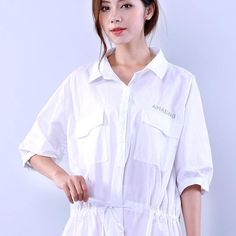 Item Code: 10474598734 Material:cotton Collar type:polo collar Clothing placket:hedging(four buttons) Pattern:plain Style:casual Sleeve: 1/2sleeves Clothing details:pocket,lacing,buttons Waist: loose Season:spring,summer Color:white One Size Fit S/M/L(EU 36-44,US6-14,UK8-18,AU8-18,NZ8-18)Length: 98.50 cm/ 38.78 "Bust: 122.00 cm/ 48.03 "Shoulder sleeve length: 46.50 cm/ 18.31 "Arm: 45.00 cm/ 17.72 "Cuff: 29.00 cm/ 11.42 "Hem: 163.00 cm/ 64.17 "Waist: 124.00 cm/ 48.82 " The model height:168cm,weight:45kg,bust:82cm,waist:60cm,hips:84cmusually wear US Middle size PS:1.The measurement is measured by hands,there will be 1 cm-3 cm in error,hope you can understand. 2.Theproductistakeninthebrightlight,theremaybealittledifferentinthecolorofthekind,pleaseconsultwiththerealproducts,andhopeyoucanunders Lace Button, Clothing Details, Sleeves Clothing, Lace White Dress, Women Lace, Dress First, Types Of Collars, White Lace, White Dress