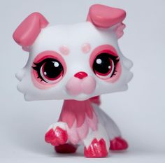 a small white and pink cat with big eyes