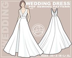 the wedding dress sewing pattern is shown