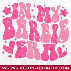 pink and white svg font with stars on it