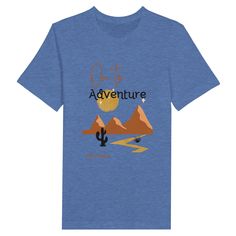 This shirt is the standard in premium unisex t-shirts and you will love the fit and feel. It is a well-loved favorite, featuring a crew neck, short sleeves, and made with superior combed and ring-spun cotton. The design on the front shows a path and the mountains, with the words, On to Adventure. Perfect for that traveler, adventure seeker, or someone about to retire. Features: Side-seamed. Retail fit. Unisex sizing. Shoulder taping. Preshrunk fabric. Size guide S M L XL 2XL 3XL 4XL 5XL A) Lengt Barn Loft, Adventure Seeker, How To Clean Iron, Columbia Blue, Feel It, Ice Blue, Shoulder Taping, Size Guide, Spun Cotton