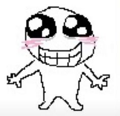 an image of a cartoon character with big eyes and pink nose ring in pixel art