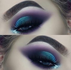 Silver Glitter Eye Makeup, Purple Eye Makeup, Dramatic Eye Makeup, Glitter Eye Makeup, Glitter Eye, Smink Inspiration, Hooded Eye Makeup, Eye Makeup Steps, Dramatic Eyes