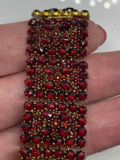 bracelet £550 Elegant Red Faceted Bracelets, Red Faceted Elegant Bracelets, Elegant Garnet Bracelets For Formal Occasions, Elegant Red Bracelets For Evening, Antique Bracelets, Hippie Bracelets, Chandelier Earrings, Arm Band, Favorite Jewelry