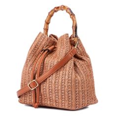 Add a breezy flair to your ensembles in this bucket bag from New York and Company. The Richie is the ideal blend of toughness and style thanks to its robust woven straw fabric and sturdy bambooÃƒâ€šÃ‚Â h andle. Straw Fabric, Olivia Miller, Mini Camera, New York And Company, Jute Bags, Crossbody Messenger Bag, Satchel Bag, Satchel Bags, Handbag Accessories