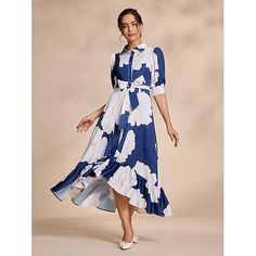 Season:Summer,Fall,Spring; Fabric:Satin; Sleeve Length:Short Sleeve; Dress Length:Maxi; Look After Me:Machine wash; Gender:Women's; Style:Elegant; Elasticity:Micro-elastic; Occasion:Date,Party / Evening; Details:Belt Included,Peplum; Waistline:Mid Waist; Dresses Type:Print Dress; Pattern:Floral Print; Design:Ruffle; Sleeve Type:Puff Balloon Sleeve; Trends:Print; Brand:Ador; Listing Date:07/31/2024; Looseness:Regular Fit; Fabric Properties:LuxeSatin - Discover the essence of quiet luxury in our exclusive Subtly Glossy Luxe Satin, it is drapey and sleek like silk. Cheap Party Dresses, Cheap Party, Party Dresses Online, Elegant Maxi Dress, Cotton Linen Dresses, Tunic Pattern, Dress 2024, Jumpsuit Party, Quiet Luxury